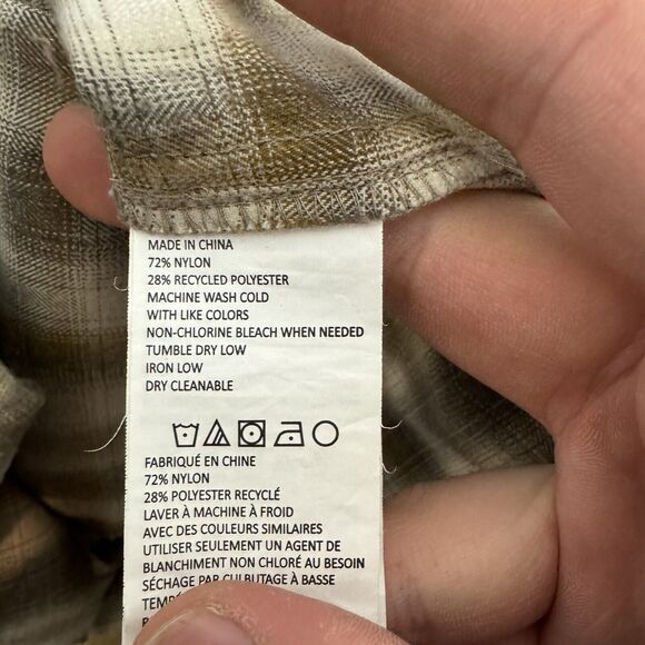 S Prana Shirt Mens Large Brown Plaid Long Sleeve Snap‎ Button Up Pockets - Picture 7 of 7